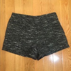 High waisted black & white shorts